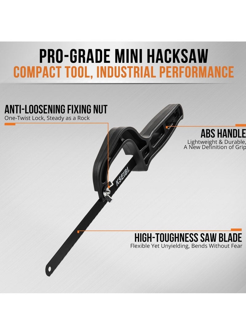 KSEIBI 12 Inch Mini Hand-Held Hacksaw, Metal Cutter Hand Hacksaw for Woodworking, Handicraft, DIY Jops, Suitable for Cutting Wood, Metal, Plastic, PVC Pipes and More. - Image 2